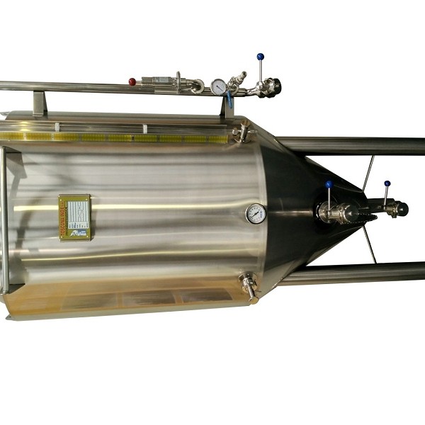 Depósito fermentador - decantador de cerveza con inclinación de cono 60º 220 L 